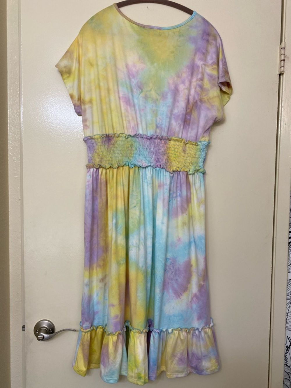 Pastel Tie-Dye Smocked Waist Dress - Picture 4 of 5